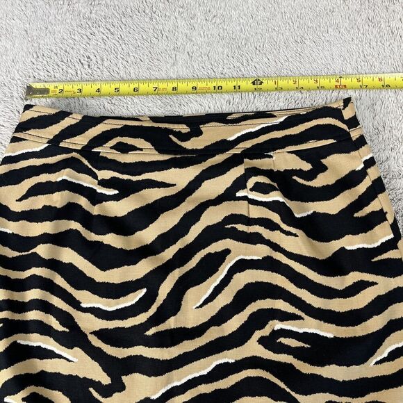 Talbots Women's Size 8 Zebra Animal Print Cotton A Line Mini NEW Skirt Mobwive - Picture 6 of 10